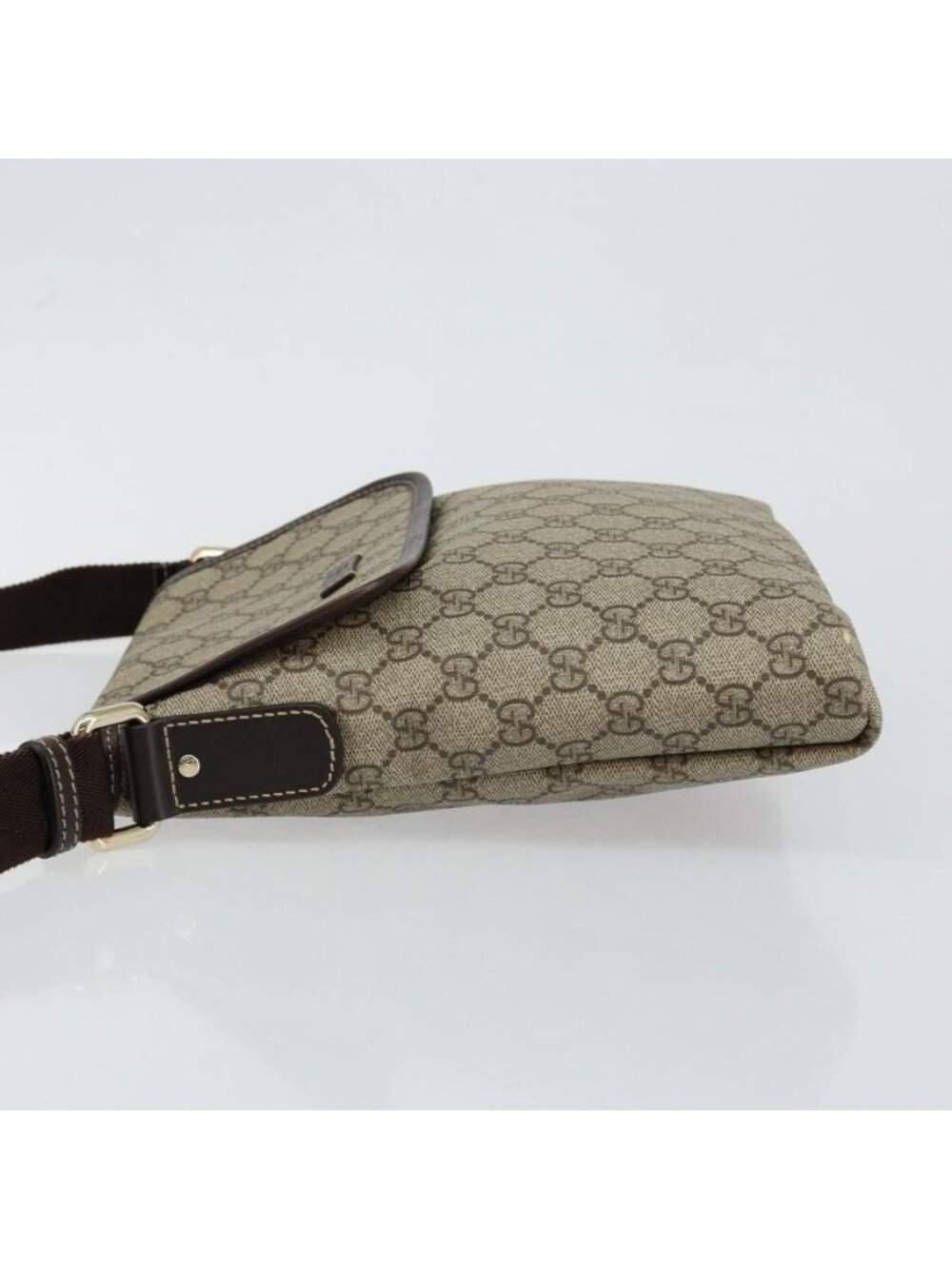 Authentic GUCCI GG Supreme Shoulder Bag PVC Leather Beige 223666 - Picture 11 of 16